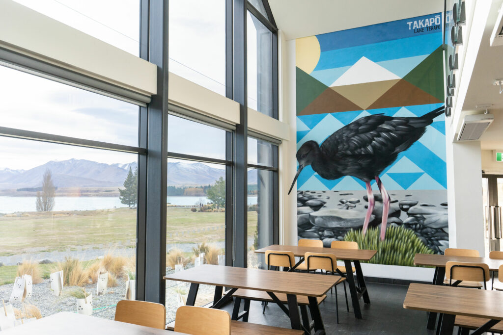 Haka House Lake Tekapo | mural paintings by Charles and Janine Williams