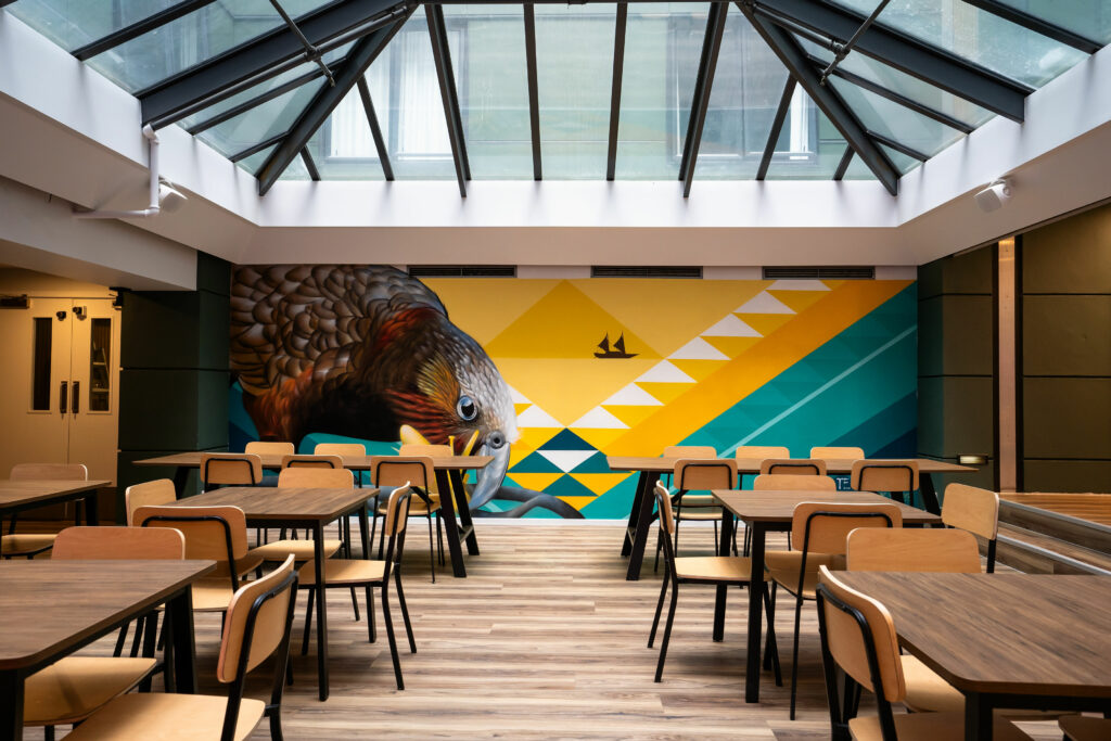 Haka House Wellingon | Mural painting by NZ artists Charles and Janine Williams